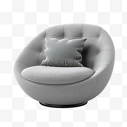 3d 家具现代织物圆形单人沙发隔离