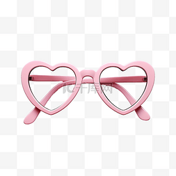 粉色心形眼镜情人节