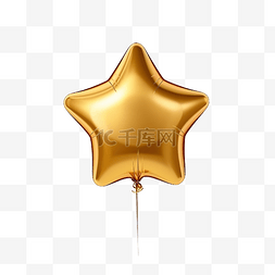 生日丝带图片_3d 渲染 golen 星形气球，用于庆祝