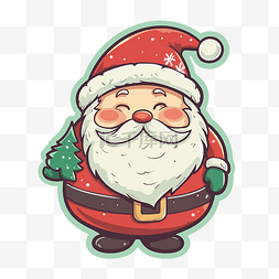 免费圣诞树图片_圣诞老人与圣诞树矢量图剪贴画