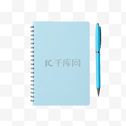 写备忘录图片_淺藍色記事本和用於寫日常任務重