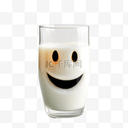 牛奶杯牛奶图片_一杯牛奶，脸上有一张可怕的脸