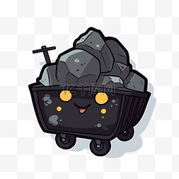 煤炭人物图片_一辆装满煤炭的黑色马车的人物插