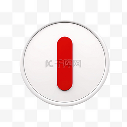 网络安全风险图片_红色圆圈 3d 渲染上的白色感叹号