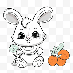拿着胡萝卜的兔子图片_可爱的卡通玩具软兔子，手里拿着
