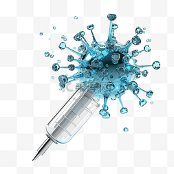 中藥图片_液体中的分子病毒，带玻璃滴管 3D