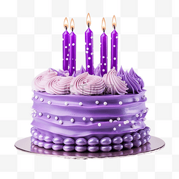 生日祝图片_紫色生日蛋糕