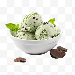 手绘蛋糕冰淇淋图片_巧克力豆薄荷冰淇淋