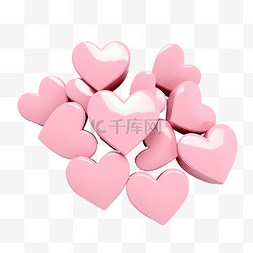 热情地迎接客人图片_许多粉红色的心 3d 插图
