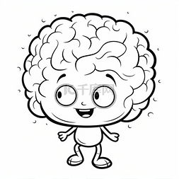 植物大脑图片_可爱的卡通卡通女孩着色页和卡通