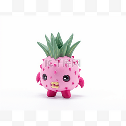 菠萝姿势的可爱粉色塑料玩具