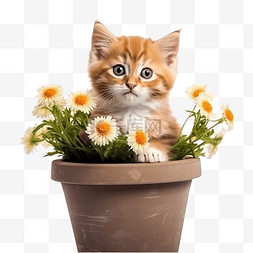 小动物的骨头图片_盆栽小猫 可爱花猫 花盆 kitty 可爱