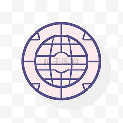 地图线性icon图片_线性风格的世界地球地图图标 向