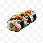 3d 渲染一个带有寿司的米卷，其上隔离