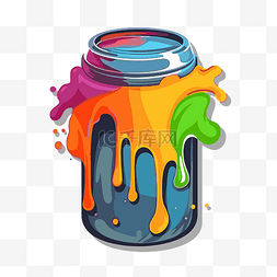 空罐子图片_一个空罐子，上面洒满了五彩油漆