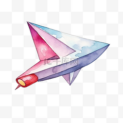 纸飞机水彩插图