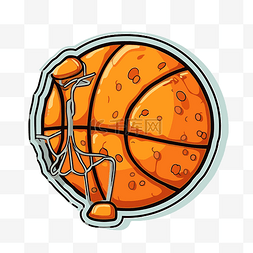 篮球卡通图图片_白色背景矢量剪贴画上橙色的篮球