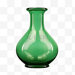 水晶质感背景图片_绿色玻璃花瓶与剪切路径隔离