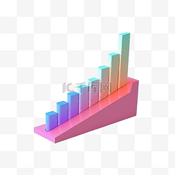 卡通分析表图片_图形和向上箭头的 3D 渲染 3D 插图