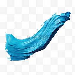 油漆工艺图片_孤立的蓝色油漆刷描边