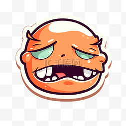 一个张开嘴的愤怒的橙色怪物角色