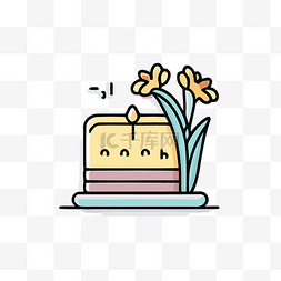 蛋糕和鲜花图片_设计中的生日蛋糕和鲜花图标 向