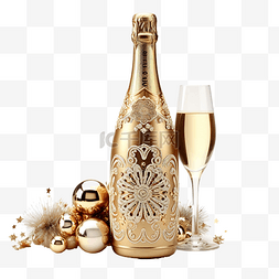 玻璃酒瓶图片_装饰瓶金色香槟