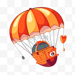 动力滑翔滑翔伞图片_滑翔伞剪贴画心船卡通降落伞矢量