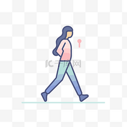 女性走路时走路 向量