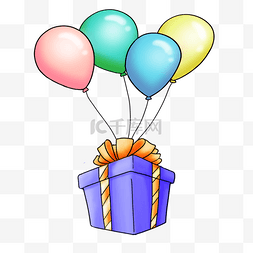 气球礼品装饰图片_礼物盒卡通可爱彩色礼物气球