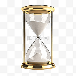 時钟图片_孤立的黄铜线沙钟玻璃沙钟