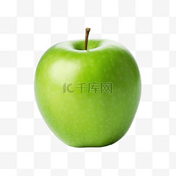 青苹果3d图片_孤立的简单青苹果