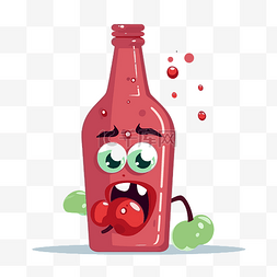 碳酸碳酸图片_带有眼睛卡通的红色果汁瓶人物的