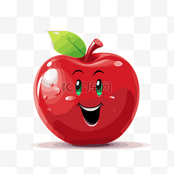 红苹果被吃掉图片_苹果免费剪贴画卡通插图一个带着