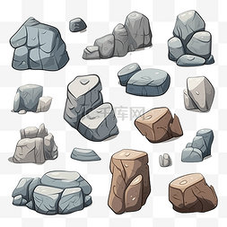 卡通风格的岩石和巨石