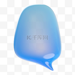 对话框气泡3d渲染蓝色质感