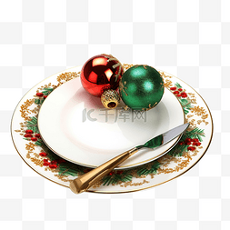 餐布图片_带叉子和刀子的圣诞餐桌摆设