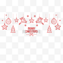 圣诞节插画装饰图片_圣诞节红色装饰挂饰