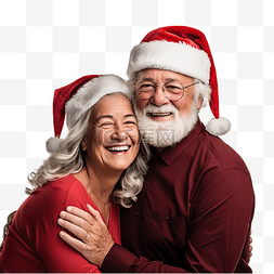 圣诞节和热恋中的年长夫妇享受假