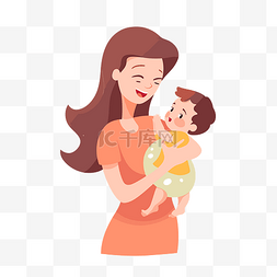 快乐的剪贴画图片_母亲剪贴画快乐妈妈抱着她的婴儿