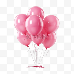 蓝色背景生日图片_粉色生日气球