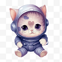 小猫咪宇航员图片_太空星系中可爱的小猫小猫