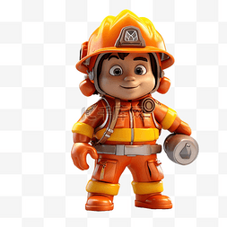 消防员的工作图片_3D卡通消防员人物生成ai