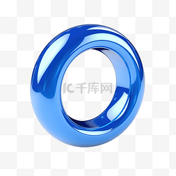 体积环蓝色3d元素