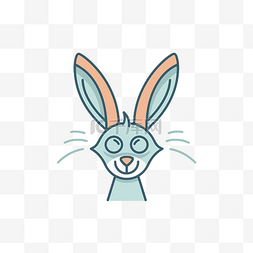 一只耳朵朝下的小兔子的图标 向