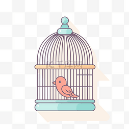 在笼子里的鸟图片_鸟在笼子里孤立的矢量图 ilustra?o