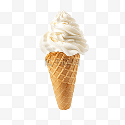 冰淇淋草莓图片_华夫饼冰淇淋甜筒