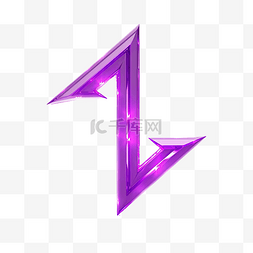 紫色箭头闪电 3d 渲染