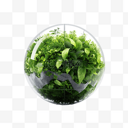 绿色地球内部概念保护环境和自然