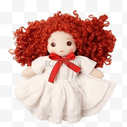 布娃娃素材图片_像雪天使一样可爱的卷发红发布娃